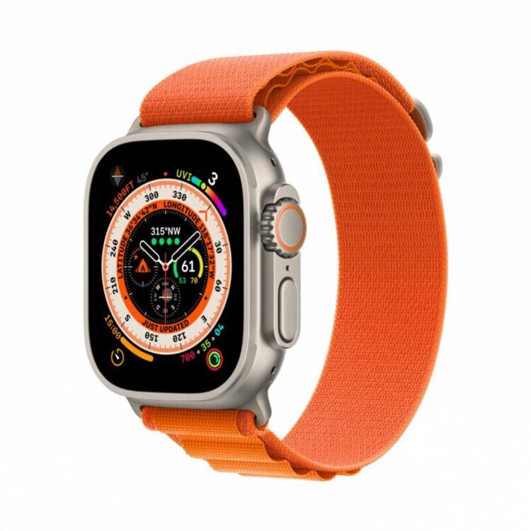 Apple Watch Ultra GPS + Cellular, 49 мм корпус из титана, ремешок Alpine оранжевого цвета